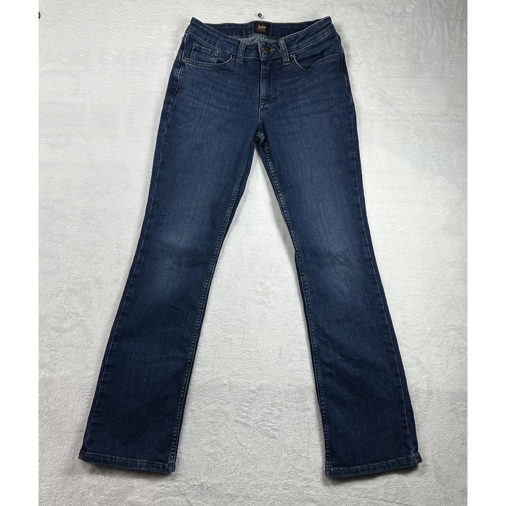 Lee Jeans Women's 20W Blue Denim Stretch Slim‎ Classic Straight Zip Fly - 27X30